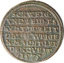 Rechenpfennig Sachsen 1575, av 