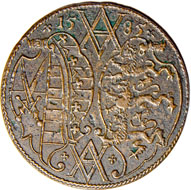 Rechenpfennig Sachsen, 1585, Vs